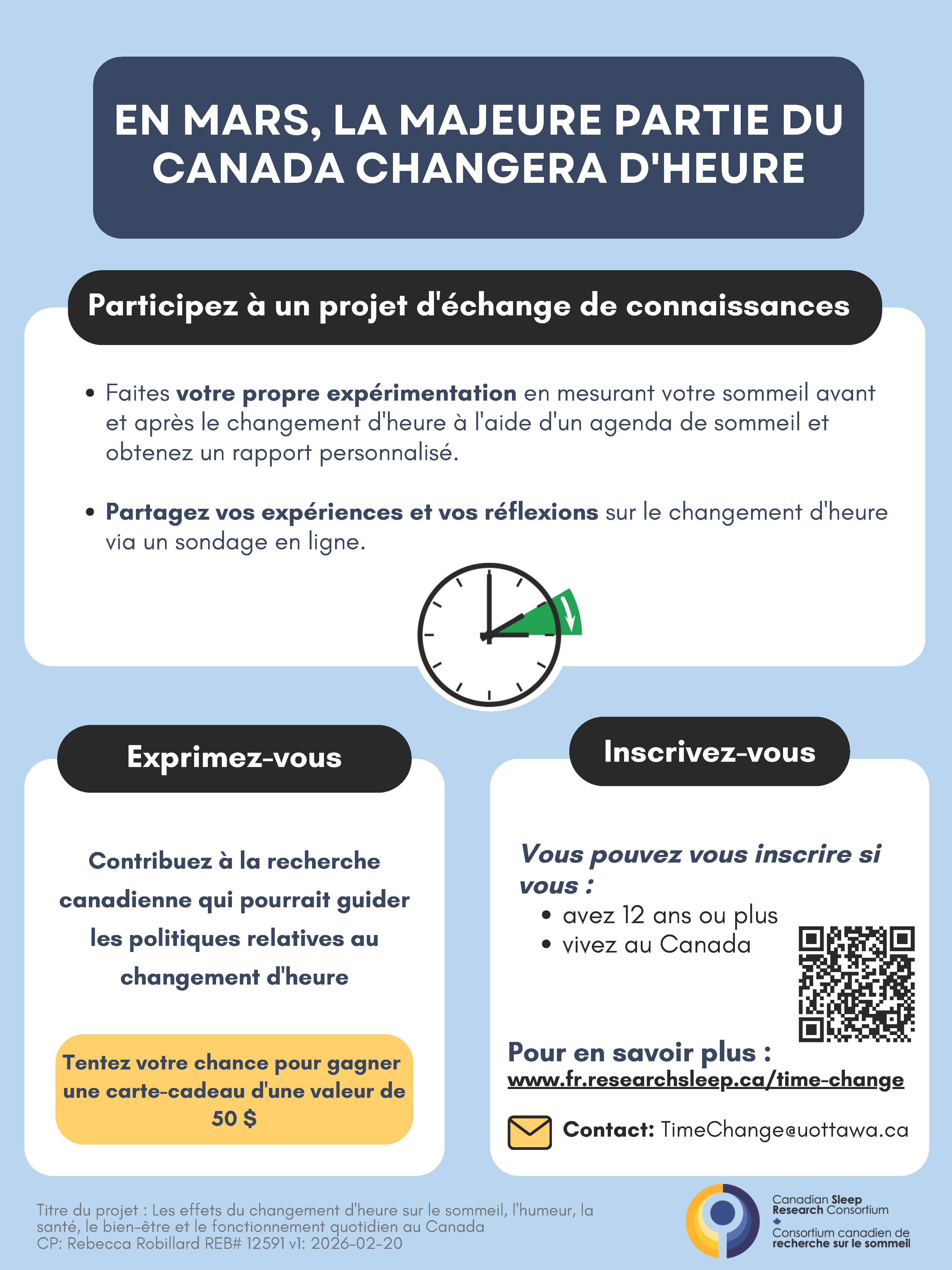 Campagne de sensibilisation au changement d'heure (du 1er au 21 mars)